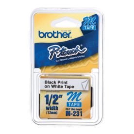 Brother P-Touch Labels M-231 Black Print On White